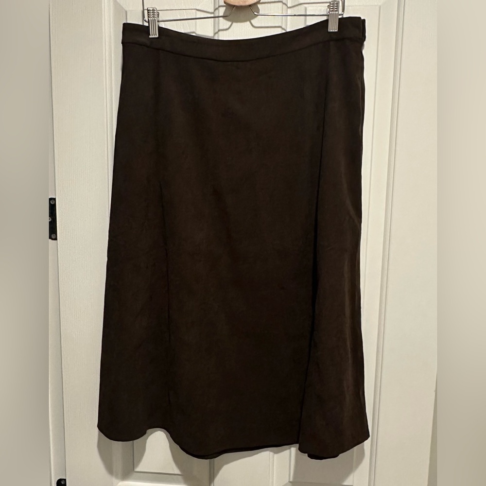 Christopher & Banks Women 12 Faux Suede Stretchy Maxi Skirt Boho